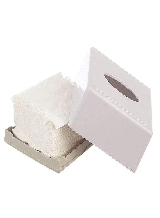 MDN Square Facial Tissue Dispenser and Holder for Bathroom Vanity Countertops Bedroom Desks Tables 12 X 12 X 7 cms with 2 Refill - Image 4